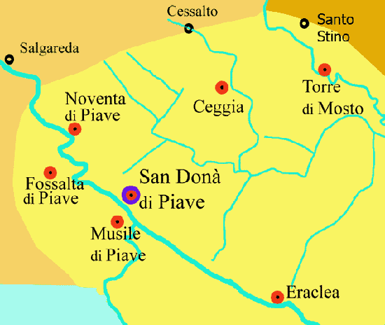 mappa del territorio del Basso Piave